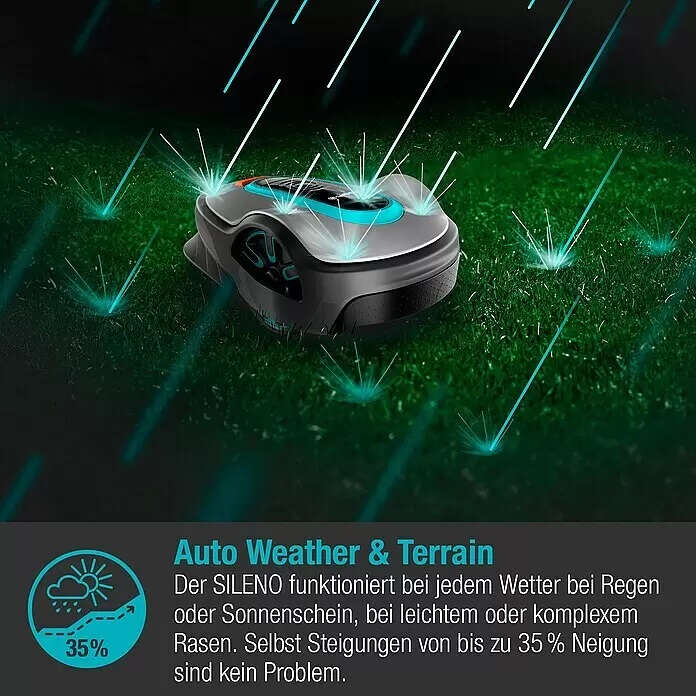 GARDENA Mähroboter SILENO life 1000 m² + Garage
